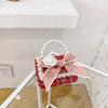 Stylish Mini Girls Handbag With Pearl Bow Design For Fashionable Princesses In Black And White Colors