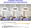 2-in-1 Indoor Ceiling Fan with LED Lights Remote Control 30W E27 Rotating Light for Living Room Bedroom Kitchen Modern Decor