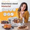 Stainless Steel Rotating Chicken Wing Basket with Automatic Rewind 360° Rotating BBQ Basket Outdoor BBQ Basket Set Gift
