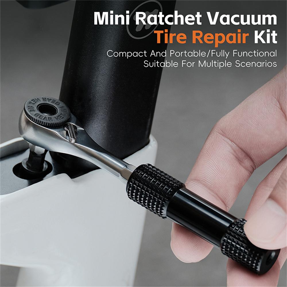 WEST BIKING YP0719484 Portable Bike Repair Tool Kit Mini Ratchet Wrench Set Vacuum Tire Patch Kit for Bicycle/E-Bike/Motorcycle