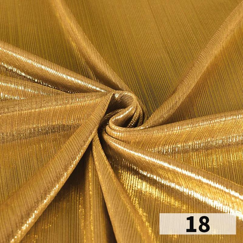 1x1.45 Meter Metallic Gliter Soft Fabric Shiny Gold Silver Fashion High Stretch Bright Silky Cloth for Diy Sewing Dress Fabrics