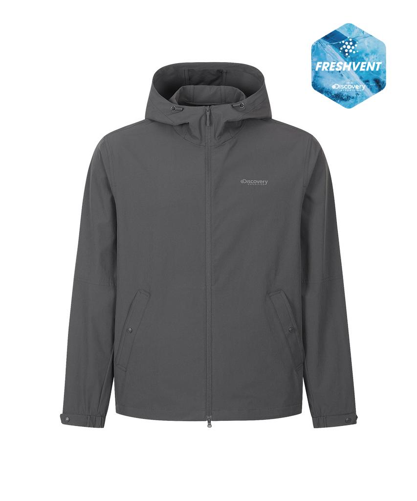 Мужская легкая тренировочная куртка с капюшоном Discovery Expedition Freshvent, из легкой ткани (Д.Грей)