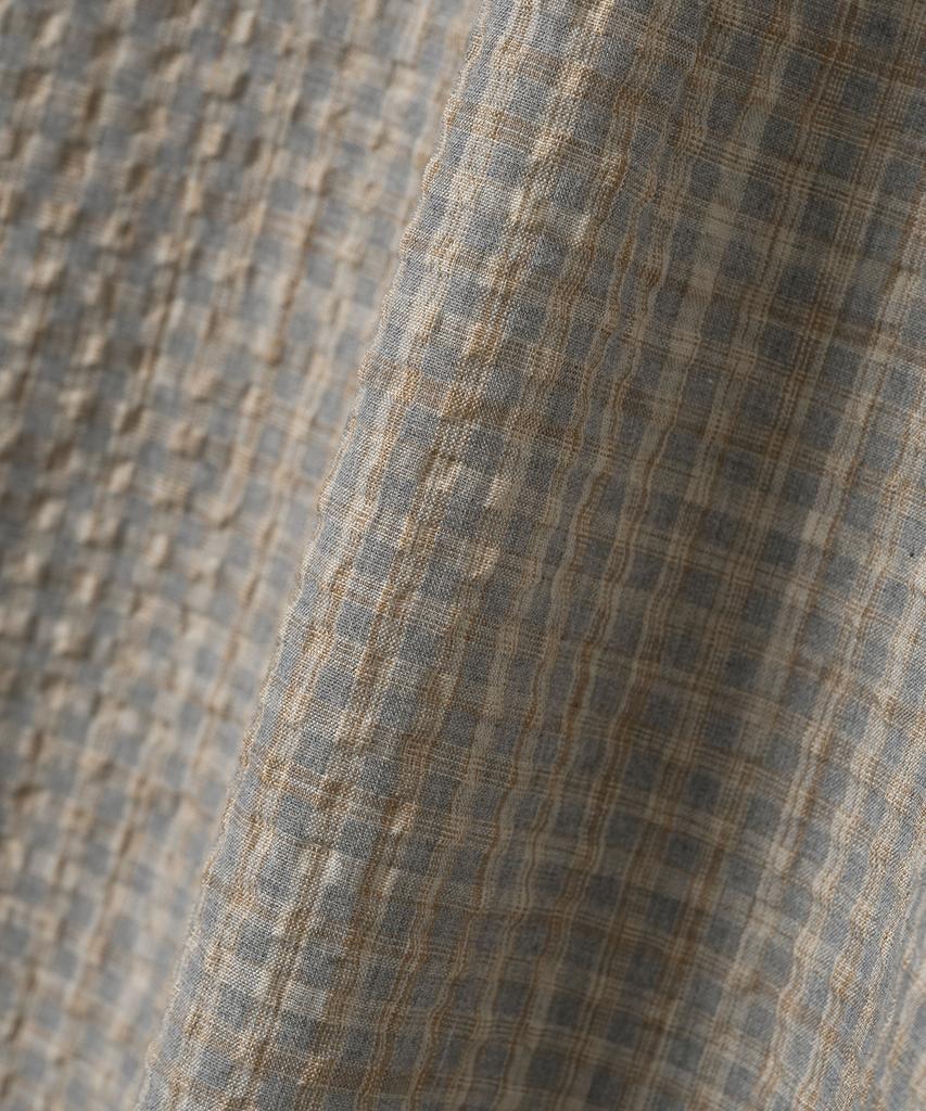 MILLO ARCHIVE Box Check Roll-Up Shirt [Mocha Beige]