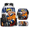 Набор из 3 предметов РЮКЗАК NARUTO для детей, Мочила с сумкой через плечо и пеналом, Легкий и прочный, для детей от 6 до 10 лет