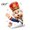 Decorative Window Film Christmas Static Clings, Removable Glass Decals, Snowman Santa Reindeer Nutcracker Winter Holiday Art with Snowflakes, Reusable