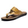 Stylish Men's Leather Slippers Non-Slip Sole Half Drag Slides Comfortable Summer Shoes Leisure Walk Man Beach Flats Flip-flops