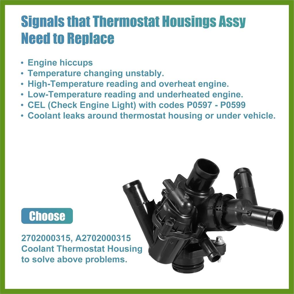 2702000315 Engine Coolant Thermostat Housing Assembly for Mercedes-Benz CLA250 2014-2016 Vehicle Components