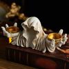 Halloween Grim Reaper Candle Holder Gothic Grim Reaper Statue Resin Candlestick Desktop Decoration for Halloween Home Decor