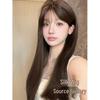 Silk Happy Long Straight Black/Brown Wigs for Women with Round Faces - Natural Lolita Style