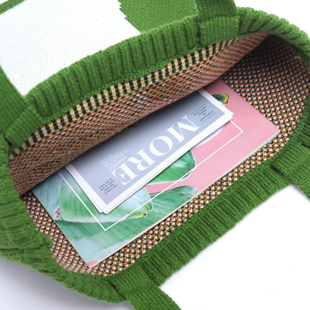 Тканая сумка с героями мультфильмов, осенне-зимняя ручная сумка для покупок, художественная маленькая свежая вязаная сумка на одно плечо