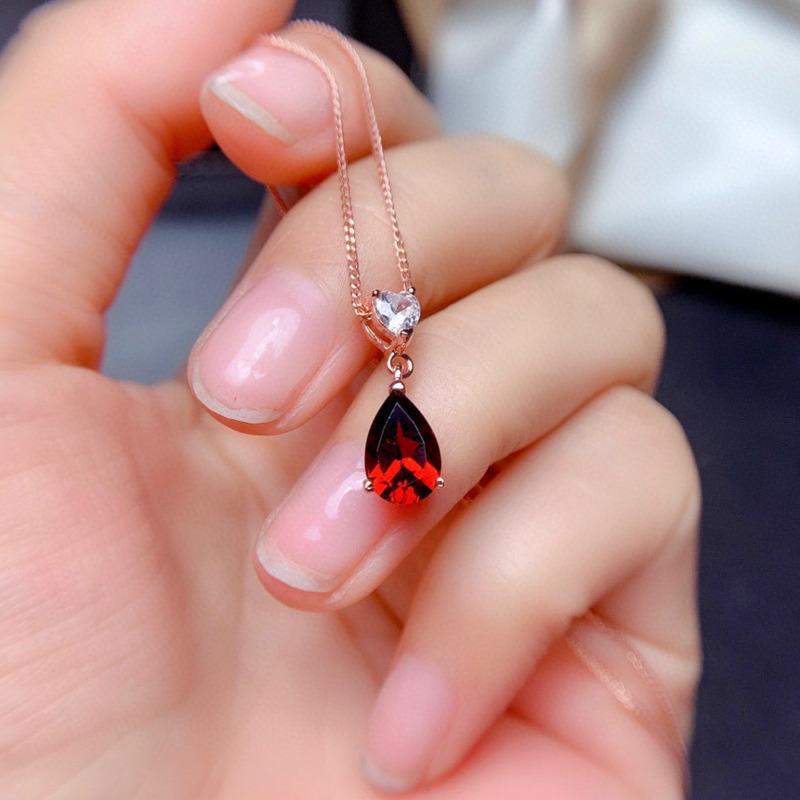 BELLA BOX Цвет розового золота, капля воды, красный цвет, сокровище, простой темпераментный кулон, цепочка на ключицы для женщин, свадебные украшения