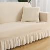 1 /2 /3 /4 Seater Stretch Sofa Skirt Cover For Living Room Nordic Solid Color Couch Slipcover With Skirt Hem Armchair Protector