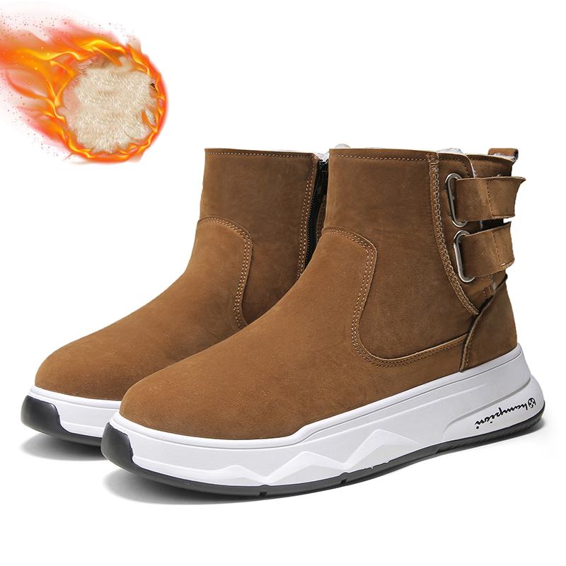 Зимние мужские толстые и мягкие теплые и модные хлопковые ботинки с высоким верхом на толстой подошве зимние ботинки повседневная хлопковая обувь