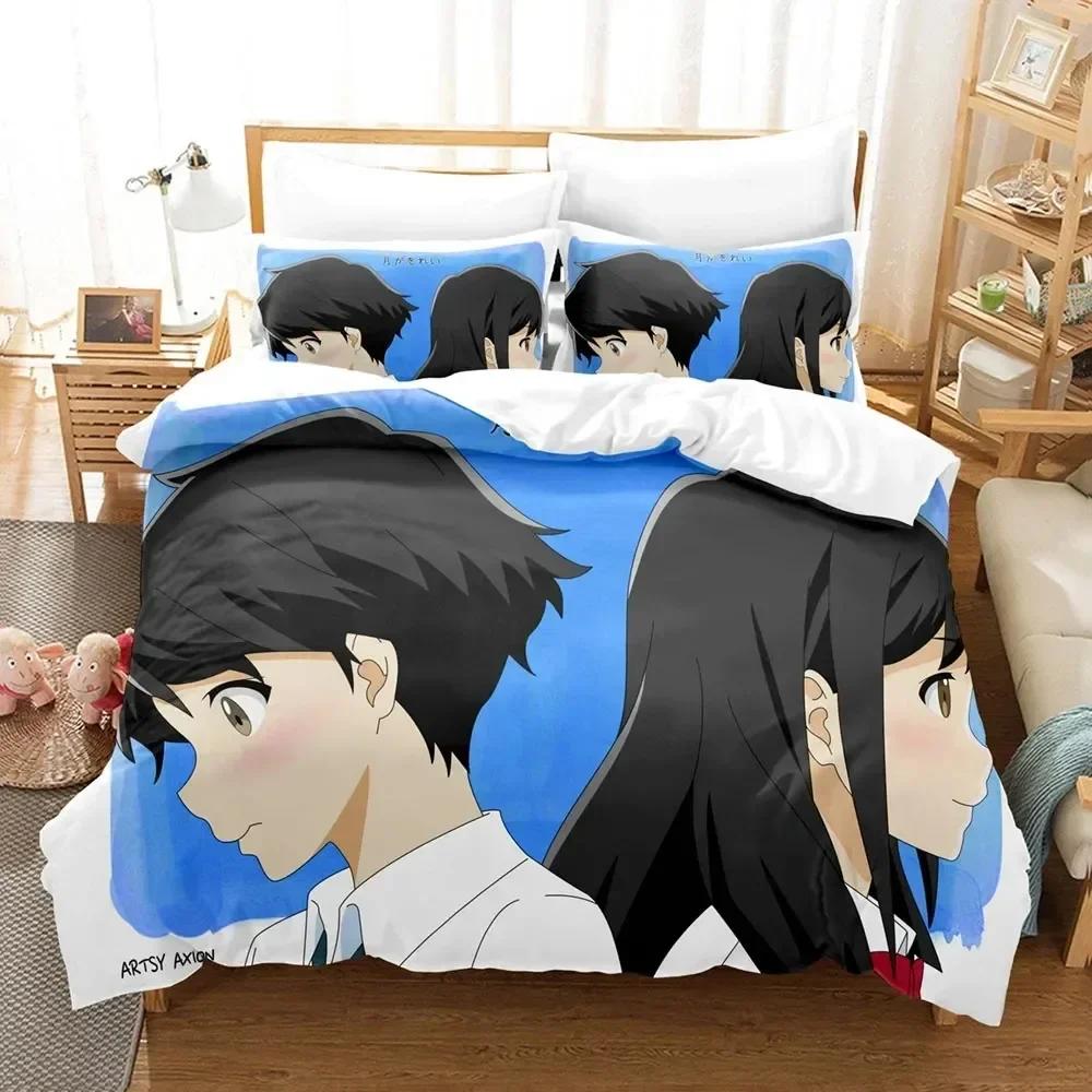 Мода 3D The Tsuki ga Kirei Постельное белье Напечатанный комплект для кровати с наволочкой Пододеяльник для кровати Мягкое Королевский Кинг-сайз Постельное белье Дом