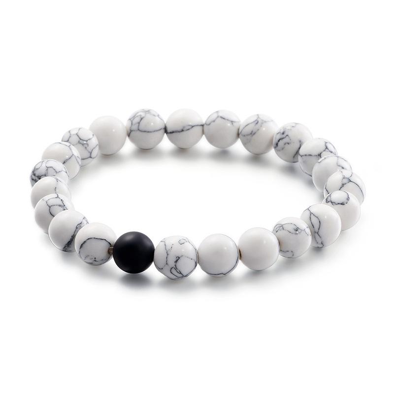 Браслет ручной работы для пар, скраб, черный агат, сосновый камень, бусины, мужские и женские браслеты
