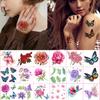 Small Flower Tattoo Sticker Female 3D Color Tattoo Sticker Rose Lotus Butterfly Flower Tattoo