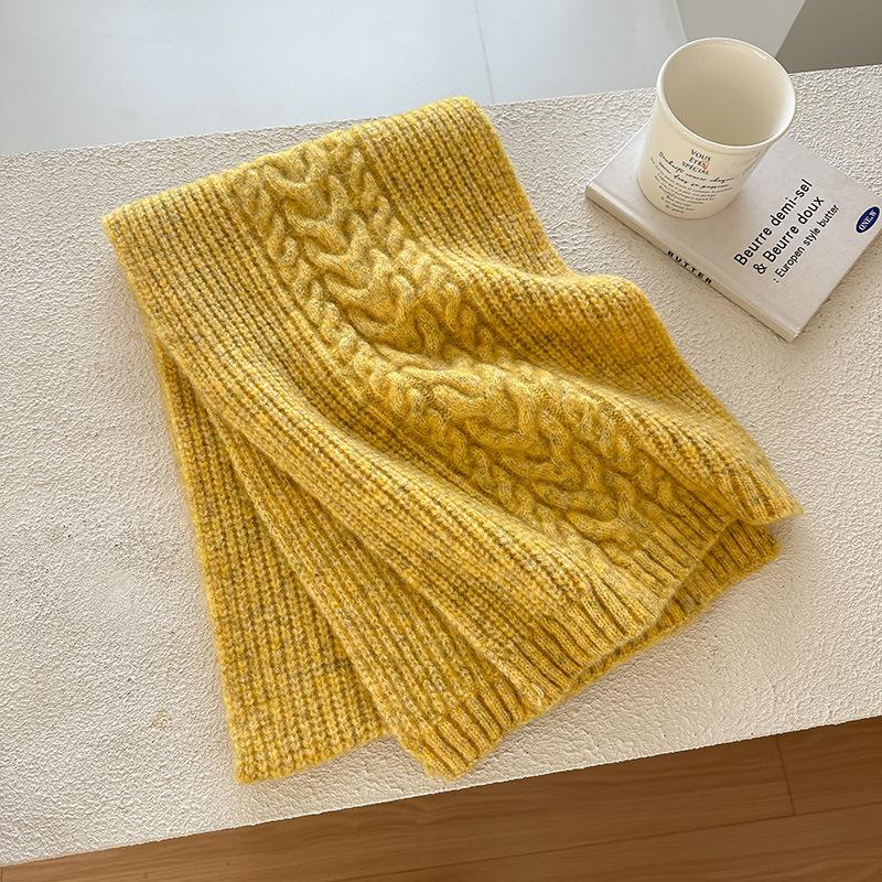 Knitted Fried Dough Twists Scarf for Female and Male Thick Warm Shawl for Student Lovers