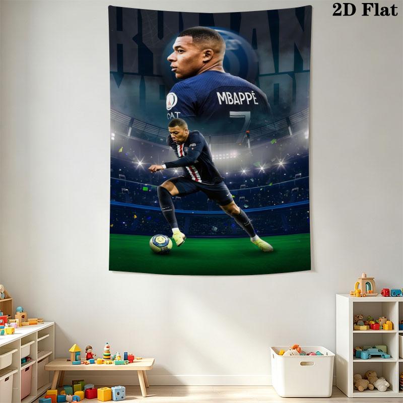 Kylian Mbappé Vibes Wall Hanging Printed Fabric Blanket Decorative Tapestries for Bedroom Living Room Home Decor