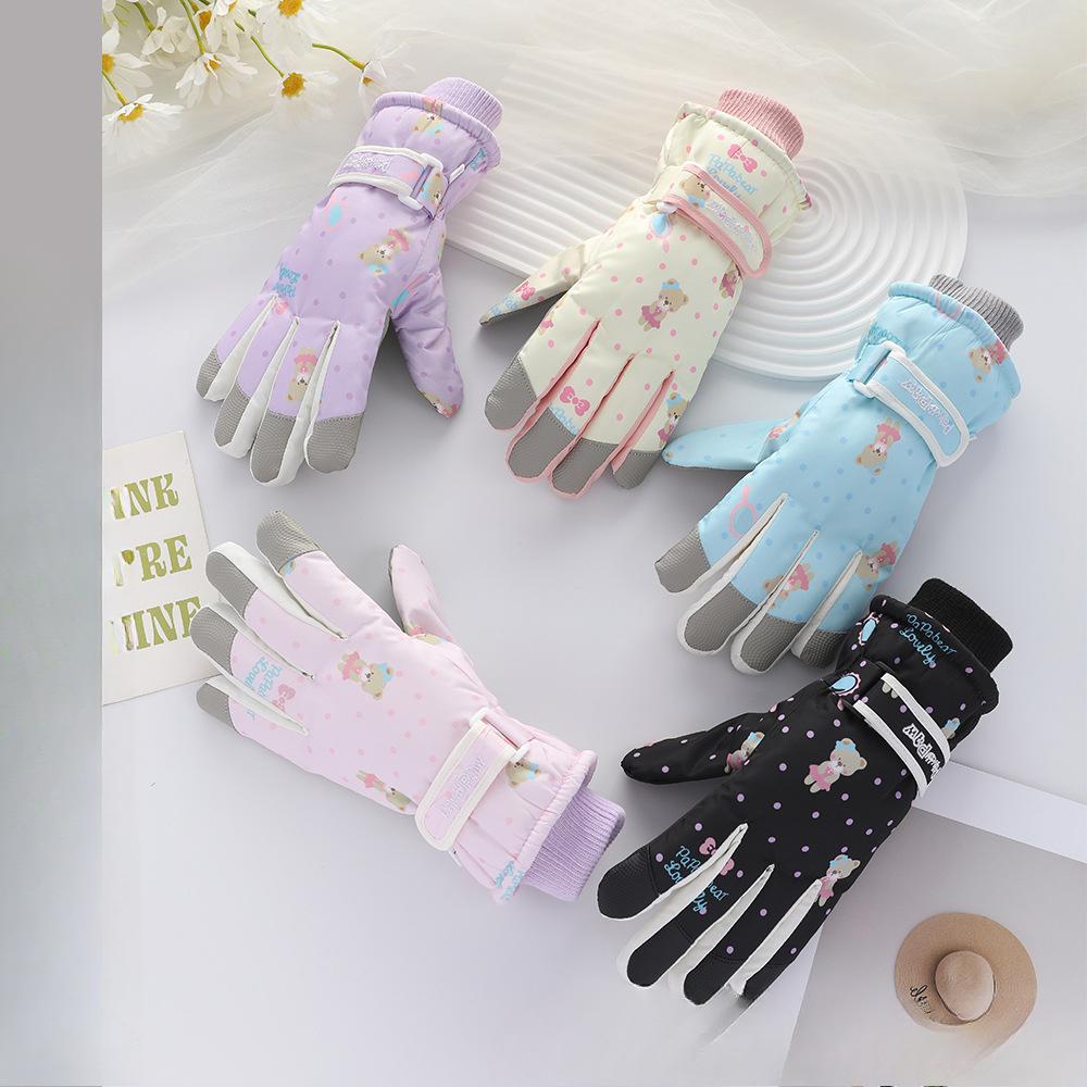 Женские лыжные перчатки на зиму плюс бархатные уличные велосипедные альпинистские утолщенные водонепроницаемые ветрозащитные холодные теплые перчатки