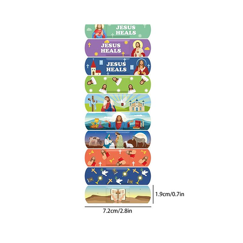 10 Мультяшные Иисус Пластыри Водонепроницаемые Дышащие Гемостатические Адгезивные Повязки Первая Помощь Порезы Царапины Пластыри Для Детей