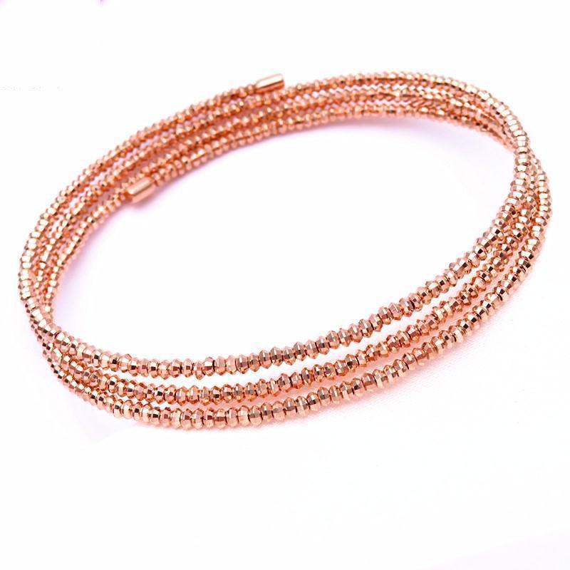 Purple Gold Rose Gold Laser Bead Plated Rose Gold Fashion Temperament Luxury High-End Design Bracelet
