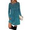 Women's Fashion Casual Dress With Pocket Decorative Buttons, Round Neck And Long Sleeves