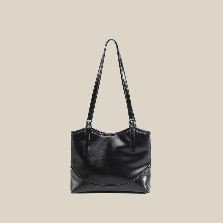 Korean-style ins tote bag for women, 2025 new model, niche retro high-end solid color shoulder bag, commuter handbag
