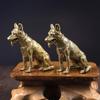 1 шт., латунная металлическая статуя собаки Lucky Fortune, маленький орнамент, фигурки маленького щенка волка, китайский настольный чай, домашнее животное, украшение для дома