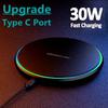 30W Wireless Fast Charger Pad Stand for iPhone 16 15 14 13 12 11 X XR Samsung S22 S21 Xiaomi Phone Quick Chargers Dock Station