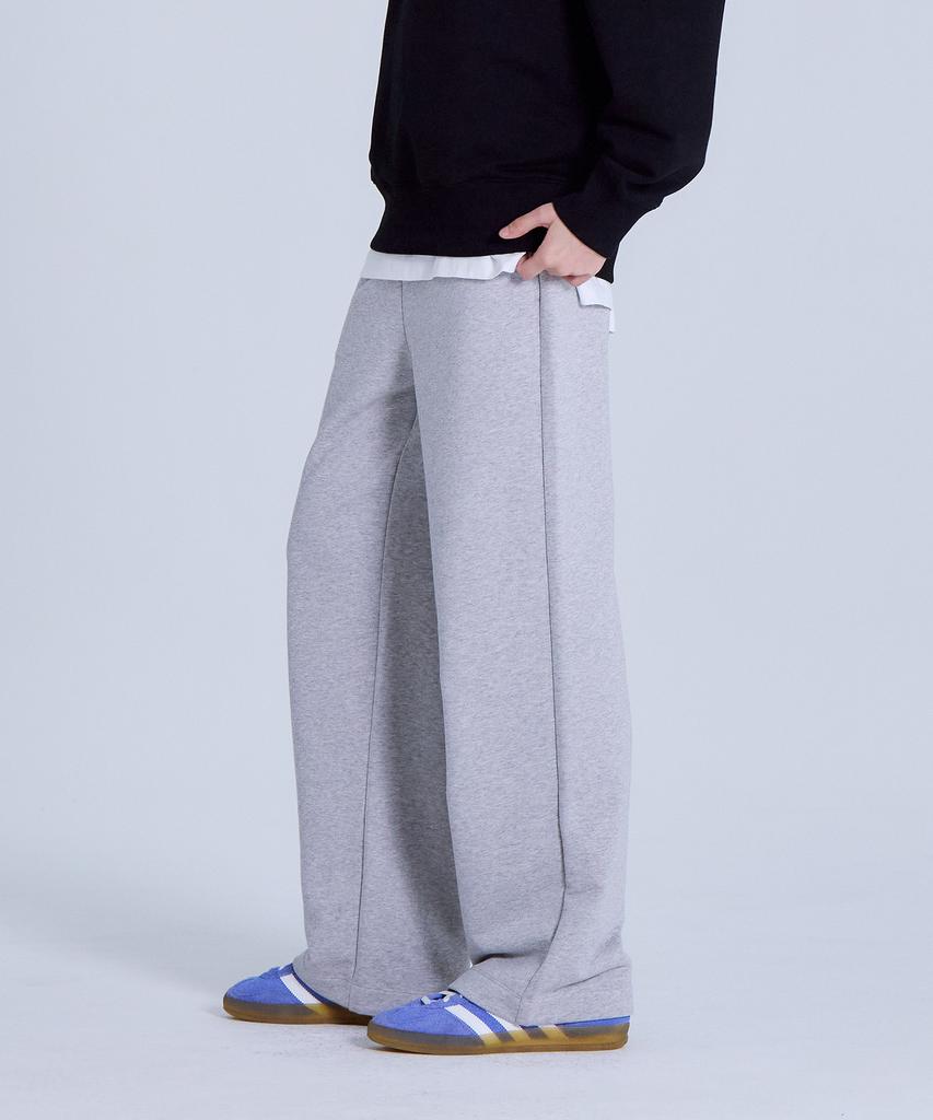 BASIC HOUSE Women'S French Terry Relaxed Fit Sweatpants Melange Grey Lapt0203