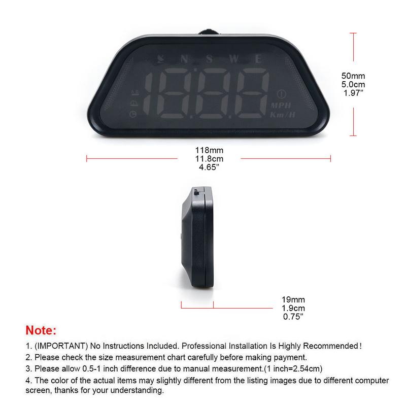 G23 Digital GPS Speedometer Universal HD LCD Color Font Projection HUD Multi‑Functional Car Head Up Display Tester