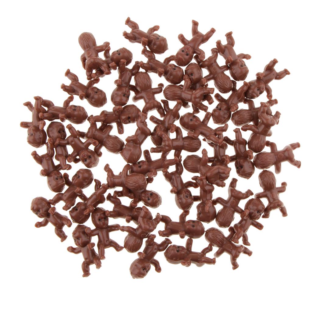 50pcs Mini Newborn Baby Doll Toy Shower Decor Party Bag Filler  Pink