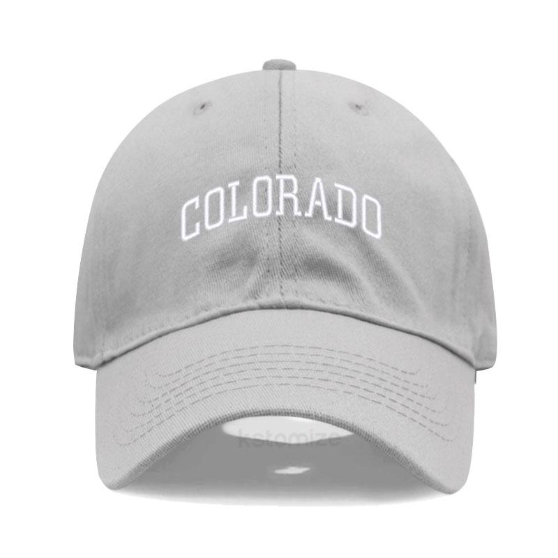 Унисекс Мягкая Хлопковая Папа-кепка Буква COLORADO Вышивка Бейсболка Для Женщин Мужчин Регулируемая Унисекс Повседневная Спортивная Кепка