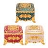 European Style Vintage Metal Jewelry Box Square Decorative Trinket Jewelry Storage Box for Earrings 