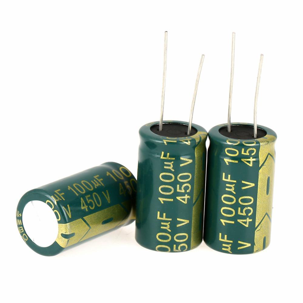 10PCS Green Radial Capacitor 100UF Aluminum Electrolytic Capacitors Durable Assorted Kit TV Repair