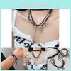 Dark Cross Versatile Necklace Multi-layer Tassel Unique Lariat Choker For Men And Women