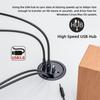 Cablecc 3-портовый USB-концентратор, звуковая карта, USB-разветвитель, 60-миллиметровая настольная заглушка, док-станция, наушники, микрофон, аудиоинтерфейс для настольного ПК и Audio 3.0 (USB