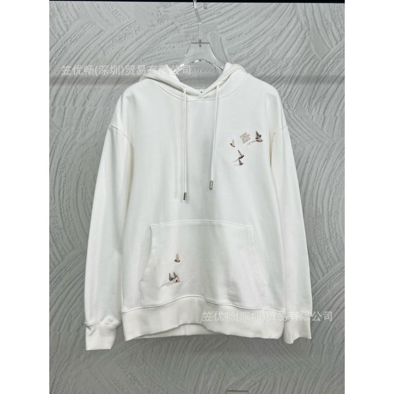 Unisex Cotton Hoodie With Embroidered Letter Sailboat Design Loose Fit Casual Sweatshirt Daily Wear