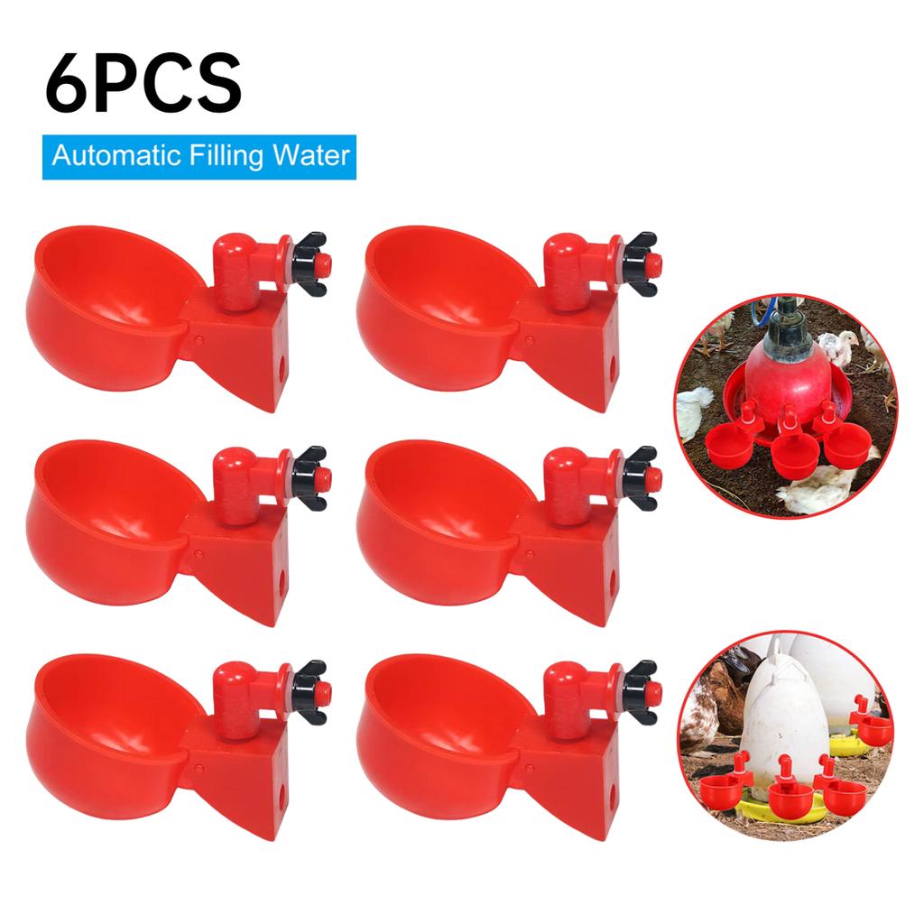 60PC Chicken Drinking Cup Automatic Drinker Chicken Feeder Poultry Waterer Drinking Water Feeder for Chicks Duck Goose Quail