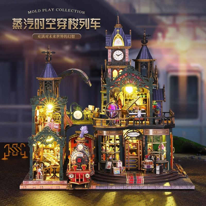 DIY Book Nook - Fantasy City Alley, 3D Puzzle Bookend for Bookshelf, Christmas & Black Friday Creative Gift Idea