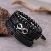 4pcs / Set Boys' Leather Bracelet Woven Bracelet Vintage Boys' Birthday Gift Jewelry Wristband Leather Bracelet