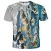 Summer Trend 3D Printed Fish T-shirt Loose Casual Round Neck Short Sleeved T-shirt