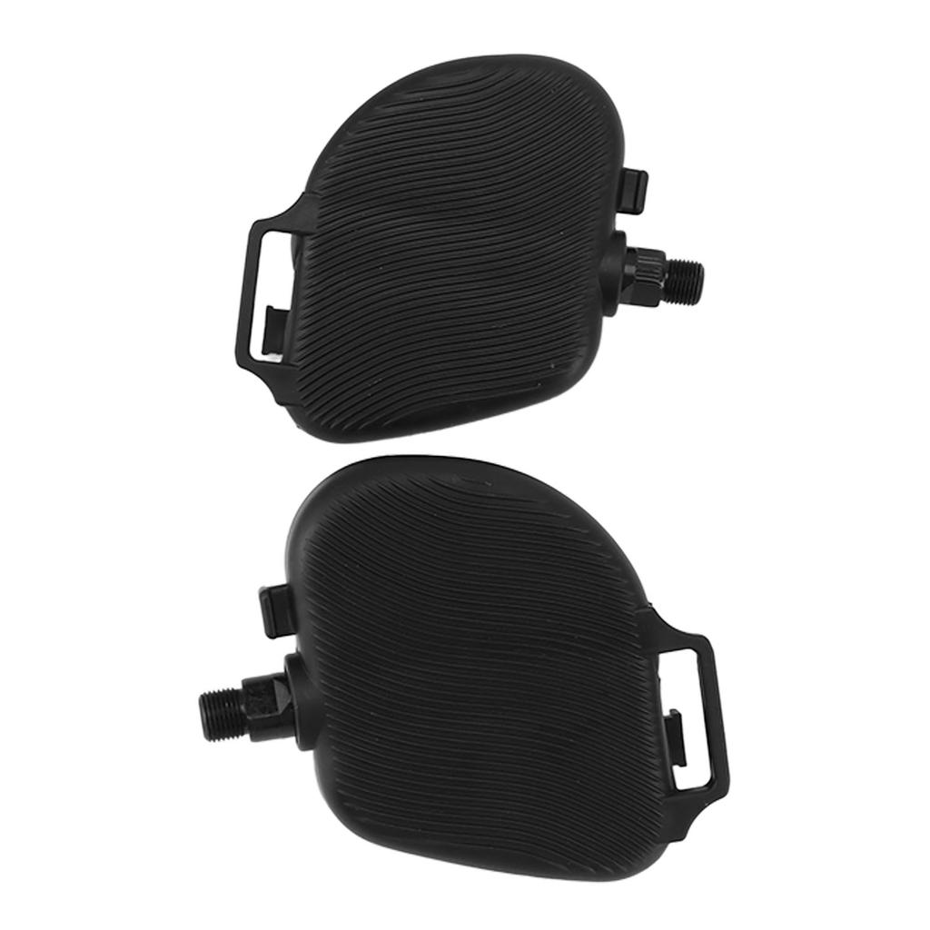 1Pair Exercise Bike Pedals Anti Slip Strip Pattern Portable Exercise Bike Parts with Adjustable