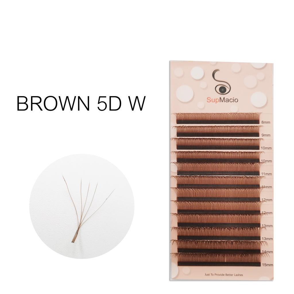 Supmacio Brown 3D/4D/5D W Lashes Bloom Automatic Flowering Soft Premade Fans Natural Soft Individual Eyelashes