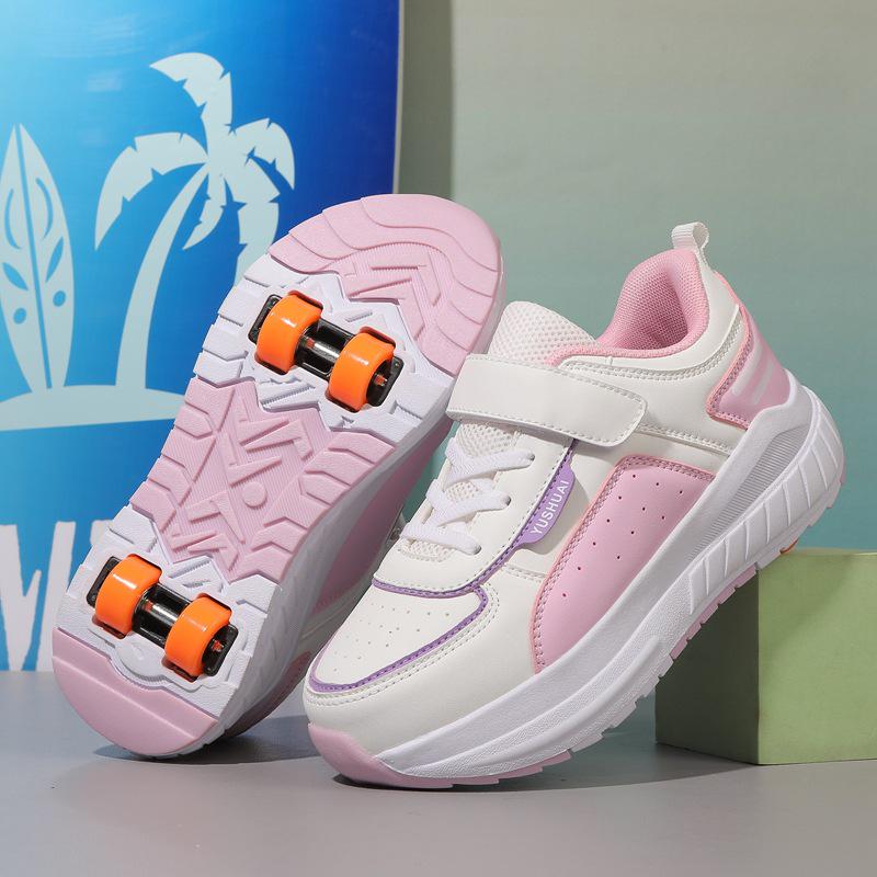 New Retractable Four-Wheel Roller Skates for Adults & Students - Double Wheel Flying Shoes for Men & Women