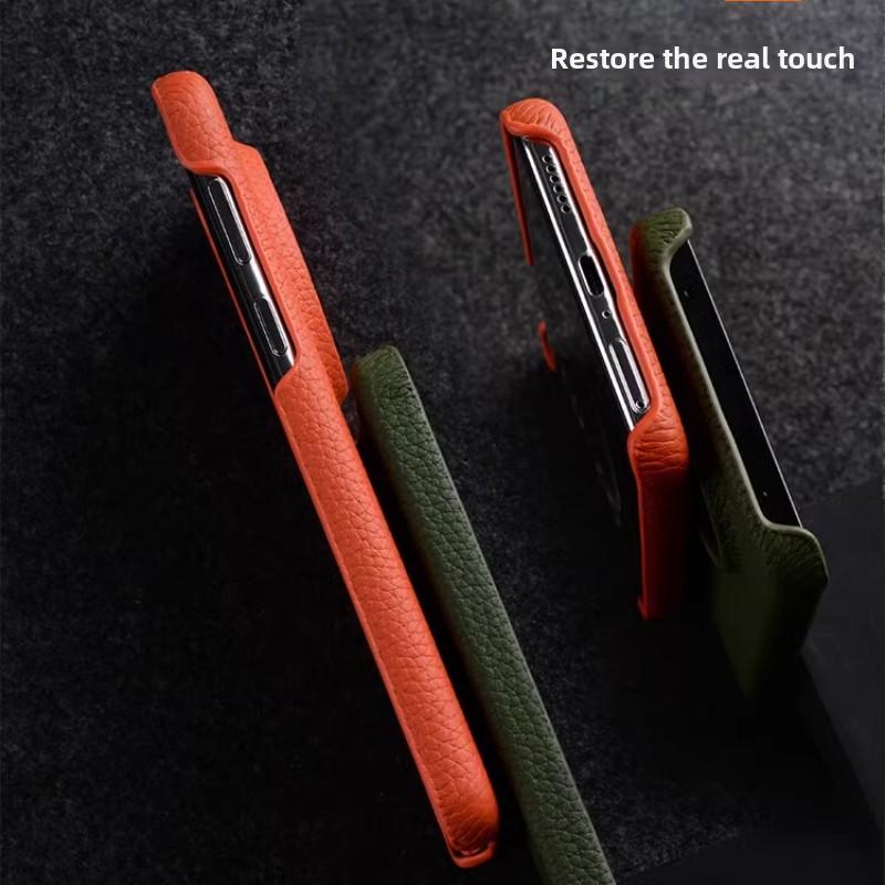 Melkco Mate 70 Pro Plus Magnetic Charging Litchi Texture Cowhide Leather Case for Huawei Mate 70 Pro Len Protector+Hard Cover