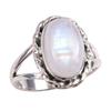 Natural Rainbow Moonstone Gemstone Handmade 925 Solid Silver Gift Ring S.6 Y7w86