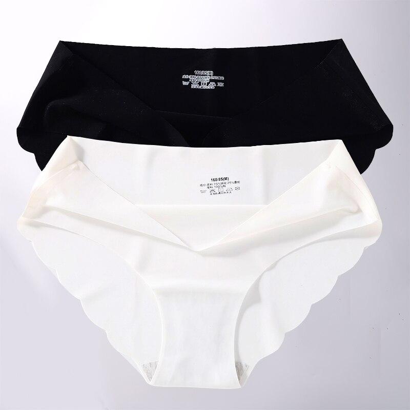 2Pcs/Set Seamless Silk Women's Panties Briefs Women Underwear Female Underpants Comfortable Silk Panty Sexy Woman Lingerie M-XL