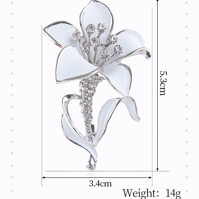 Women Brooch Romantic Crystal Flower Lapel Accessories Carnation Botany Gifts Jewelry