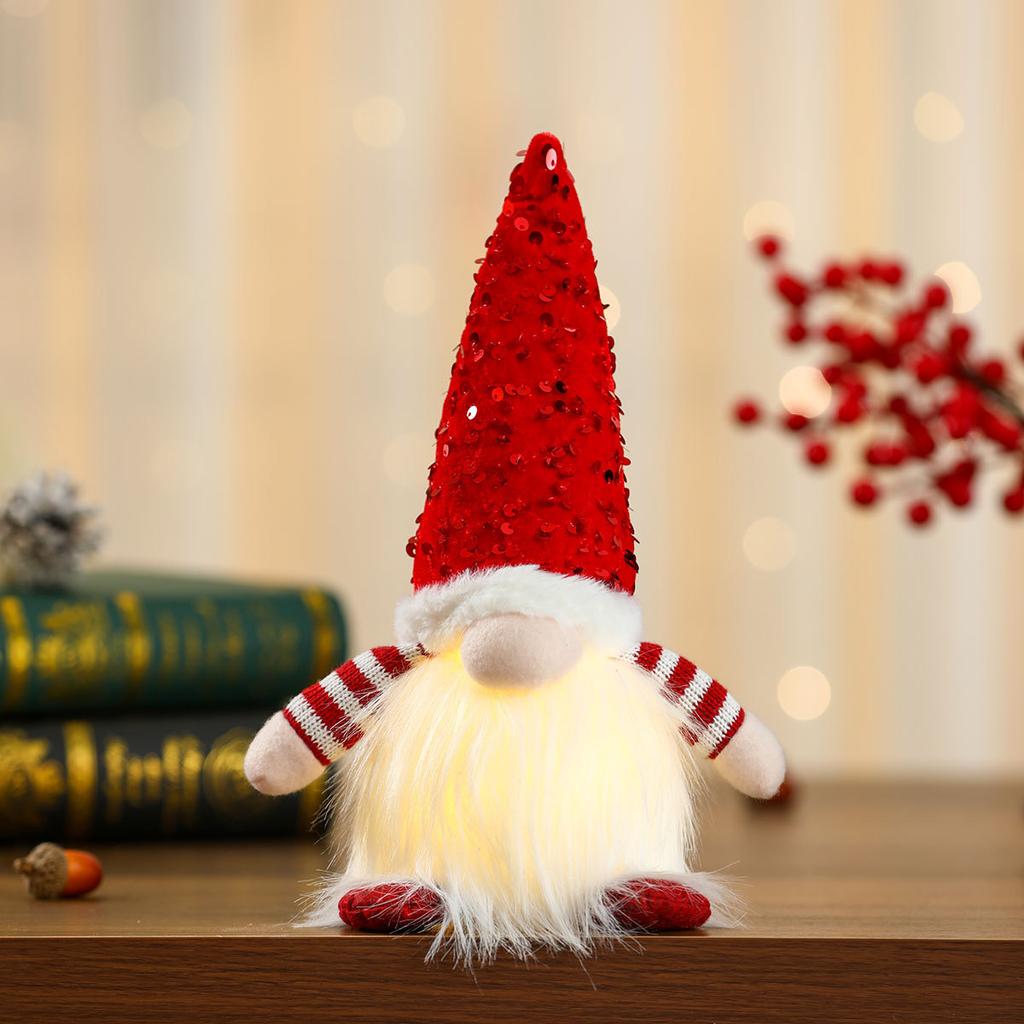 Valentine's Day Large Sequin Glow with Lights Figure Christmas Glow Faceless Doll Adornment